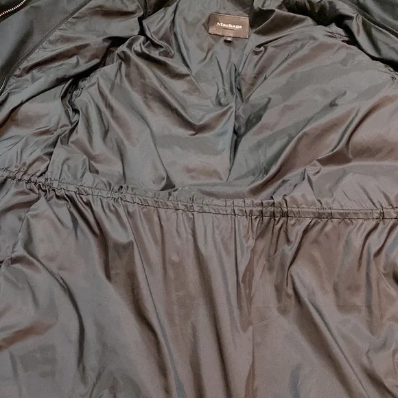 Mackage black parka luxurious down water-repellent rain windproof mid-length - Picture 13 of 15